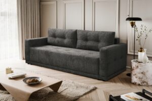 Sofa kanapa LUSSO rozkładana z funkcją spania czarna