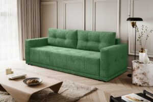 Sofa kanapa LUSSO rozkładana z funkcją spania zielona